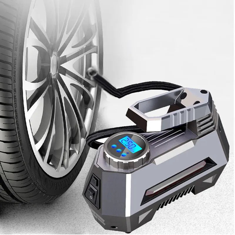 Digital Portable Air Compressor Pump Tire Inflator Grey