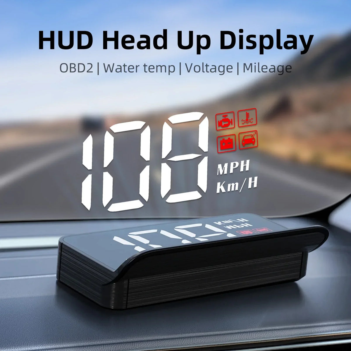 M3 Car HUD Display High Definition Windshield Projection Black